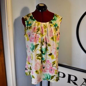 Merona floral multicolor blouse, size L
